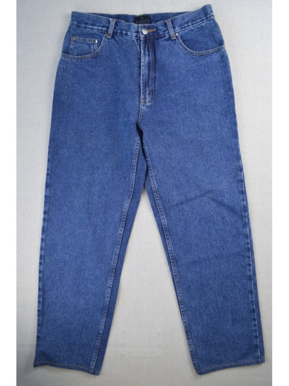 Vintage Gucci Womens Blue Denim Tapered Jeans Retro Grunge Premium Italy Made